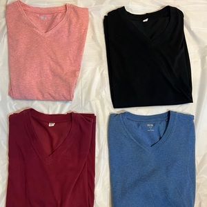 Four Uniqlo V Mens Tee Shirts